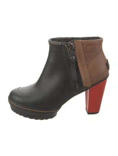 Pre-owned Sorel Rubber Rain Boots In Black