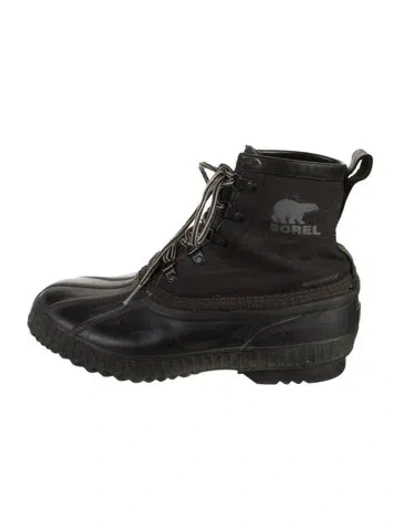 Pre-owned Sorel Rubber Rain Boots In Black