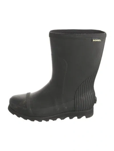 Pre-owned Sorel Rubber Rain Boots In Black