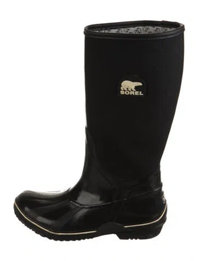 Pre-owned Sorel Rubber Rain Boots In Black