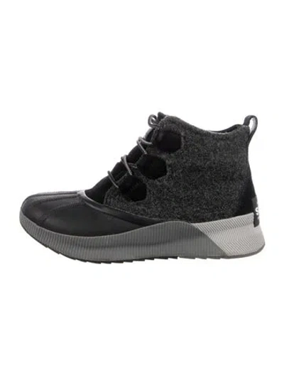 Pre-owned Sorel Rubber Rain Boots In Black