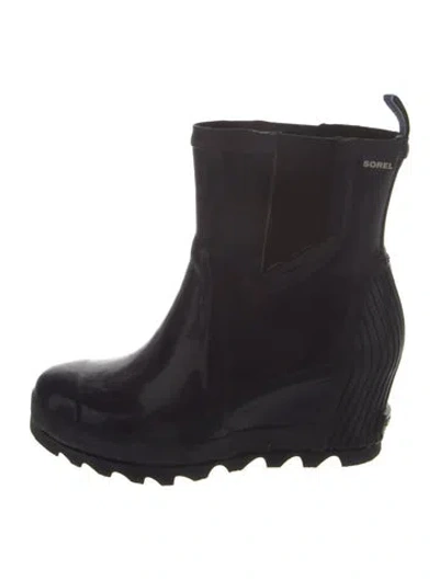 Pre-owned Sorel Rubber Rain Boots In Black
