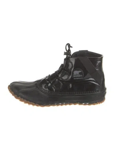 Pre-owned Sorel Rubber Rain Boots In Black