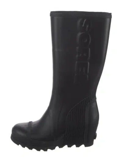Pre-owned Sorel Rubber Rain Boots In Black