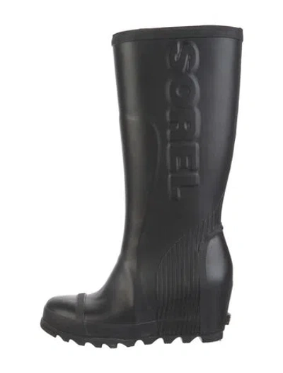Pre-owned Sorel Rubber Rain Boots In Black