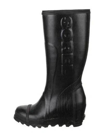 Pre-owned Sorel Rubber Rain Boots In Black