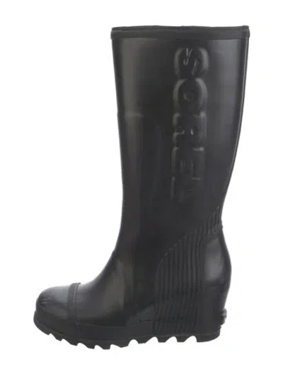 Pre-owned Sorel Rubber Rain Boots In Black