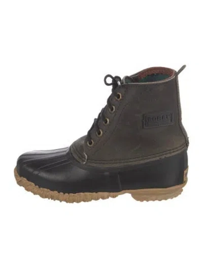 Pre-owned Sorel Rubber Rain Boots In Green