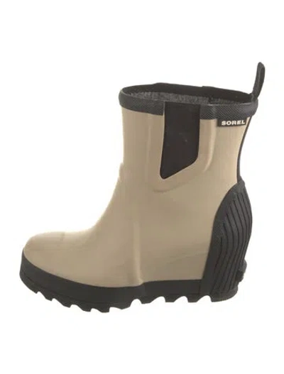 Pre-owned Sorel Rubber Rain Boots In Neutrals