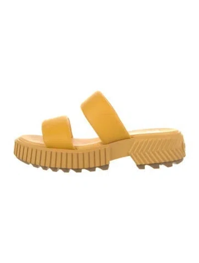 Pre-owned Sorel Rubber Slides In Yellow