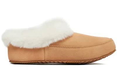 Pre-owned Sorel Run Mule Slippers (women's) Sneakers In Tawny Buff/natural Tan