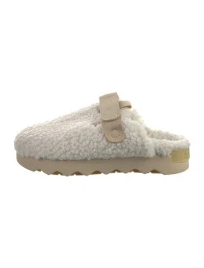 Pre-owned Sorel Shearling Colorblock Pattern Mules In Multi