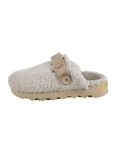 Pre-owned Sorel Shearling Mules In Neutral