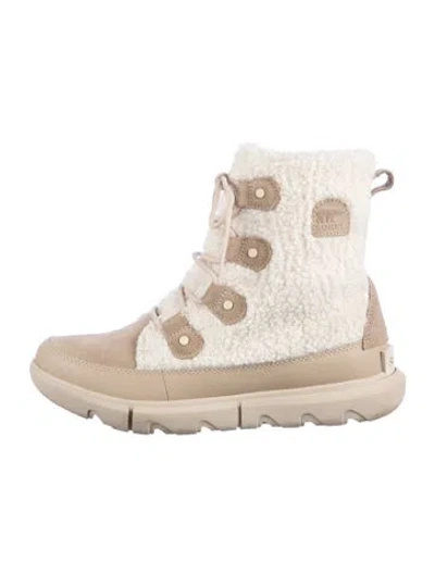 Pre-owned Sorel Shearling Snow Boots In Neutrals