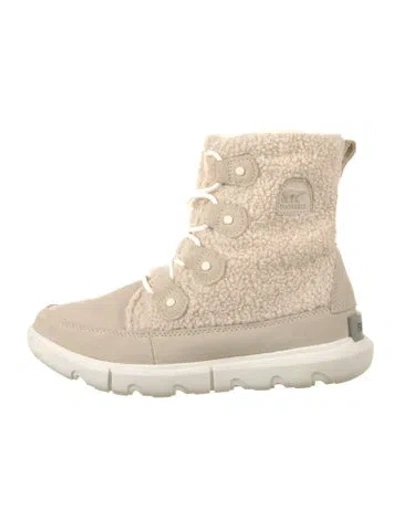 Pre-owned Sorel Shearling Snow Boots In Neutrals