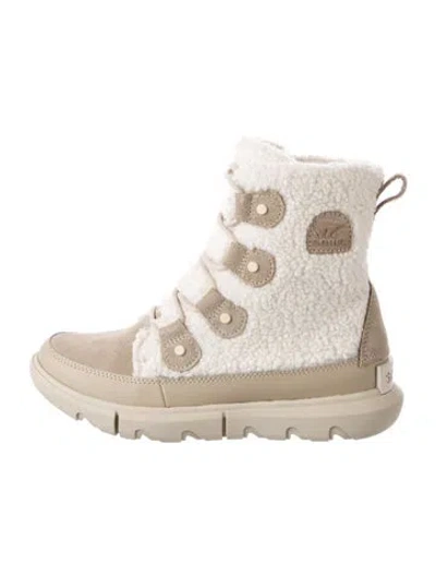Pre-owned Sorel Shearling Snow Boots In Neutrals