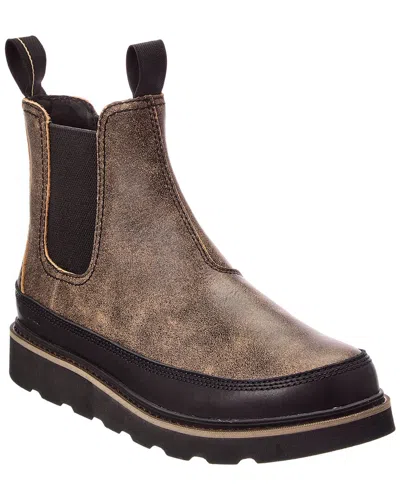 Sorel Slabtown 62' Chelsea Wp Leather Boot In Brown