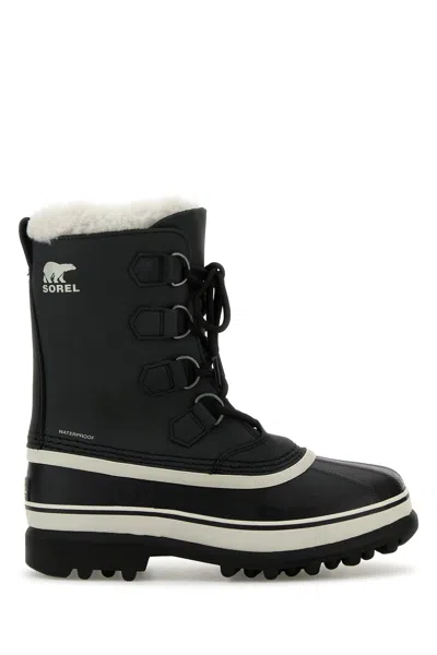SOREL STIVALI CARIBOU IN PELLE NERA DONNA
