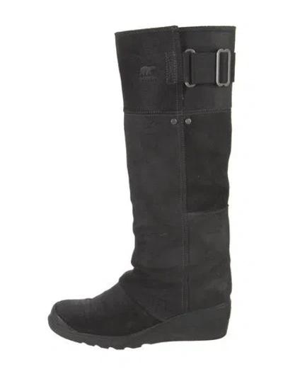 Pre-owned Sorel Suede Boots In Black