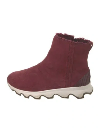 Pre-owned Sorel Suede Boots In Burgundy