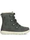Sorel Explorer Ii Joan Grill Fawn Suede Ankle Boots In Grey