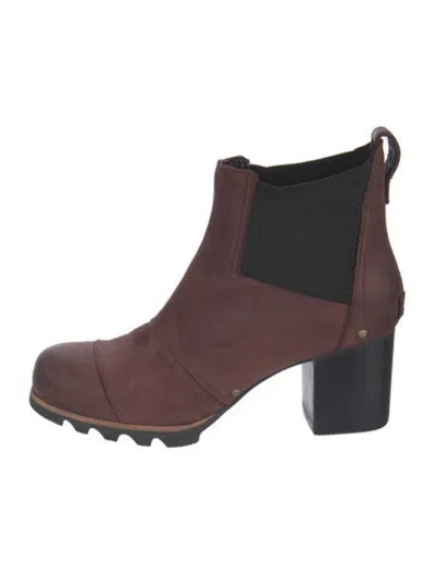 Pre-owned Sorel Suede Chelsea Boots In Burgundy