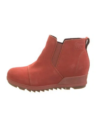 Pre-owned Sorel Suede Chelsea Boots In Red