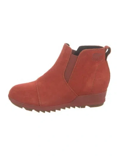 Pre-owned Sorel Suede Chelsea Boots In Red
