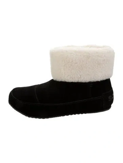 Pre-owned Sorel Suede Colorblock Pattern Boots In Black