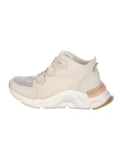 Pre-owned Sorel Suede Colorblock Pattern Chunky Sneakers In Gray