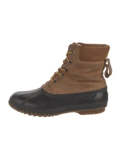 Pre-owned Sorel Suede Colorblock Pattern Combat Boots In Multi