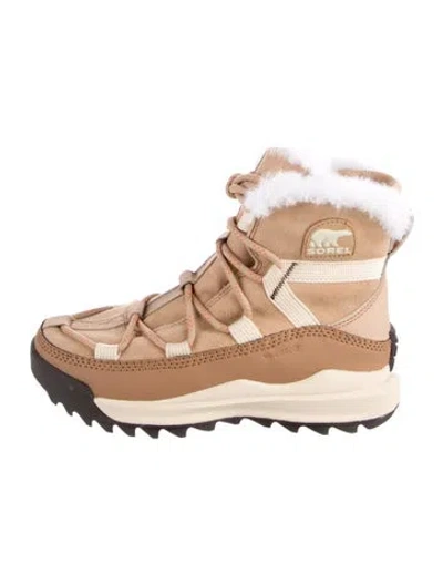 Pre-owned Sorel Suede Colorblock Pattern Lace-up Boots In Brown