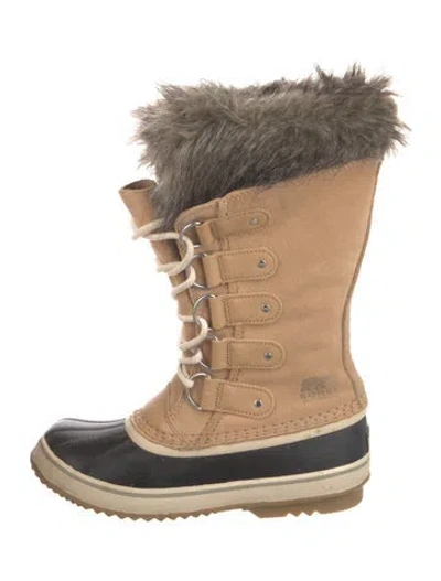 Pre-owned Sorel Suede Colorblock Pattern Lace-up Boots In Neutral