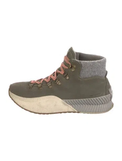 Pre-owned Sorel Suede Colorblock Pattern Sneakers In Multi