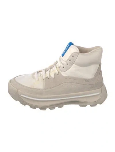 Pre-owned Sorel Suede Colorblock Pattern Sneakers In Neutral