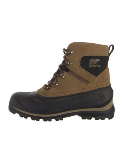 Pre-owned Sorel Suede Colorblock Pattern Snow Boots In Blue