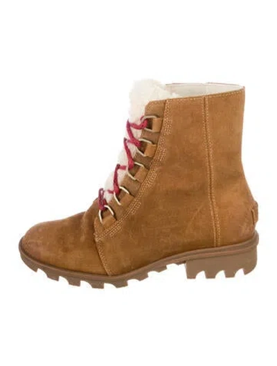 Pre-owned Sorel Suede Combat Boots In Brown