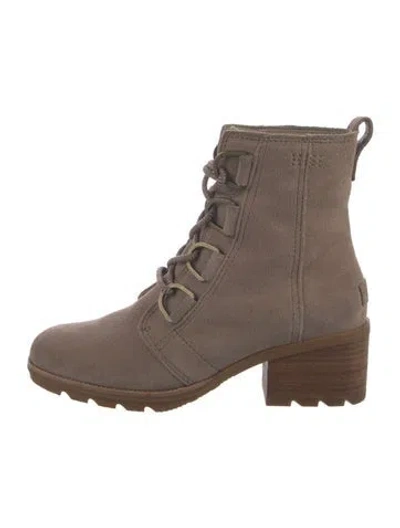 Pre-owned Sorel Suede Combat Boots In Brown