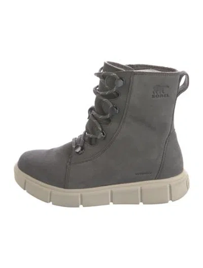 Pre-owned Sorel Suede Combat Boots In Gray