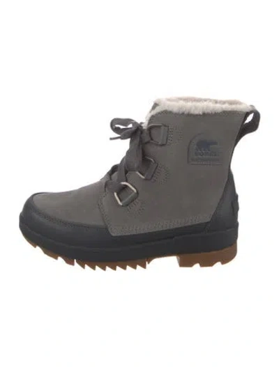 Pre-owned Sorel Suede Combat Boots In Green
