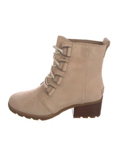Pre-owned Sorel Suede Combat Boots In Neutral