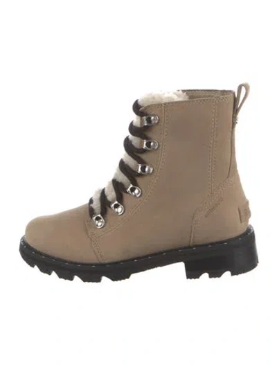 Pre-owned Sorel Suede Combat Boots In Neutral