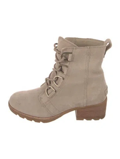Pre-owned Sorel Suede Combat Boots In Neutral