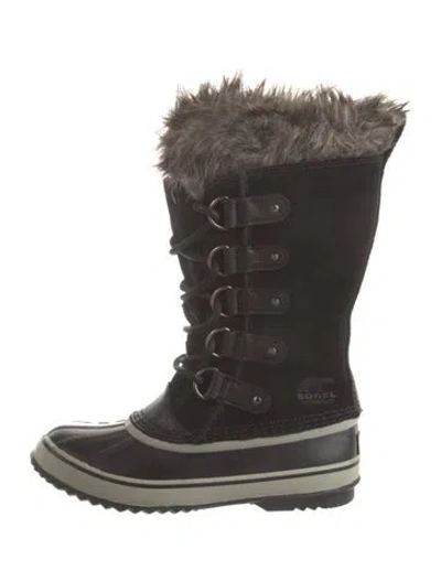 Pre-owned Sorel Suede Faux Fur Trim Snow Boots In Multicolor