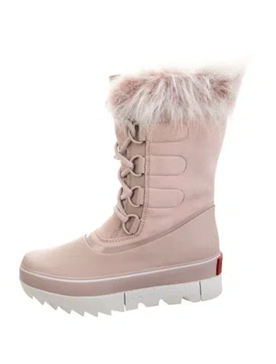 Pre-owned Sorel Suede Faux Fur Trim Snow Boots In Purple