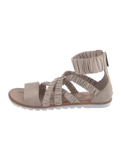 Pre-owned Sorel Suede Gladiator Sandals In Neutral