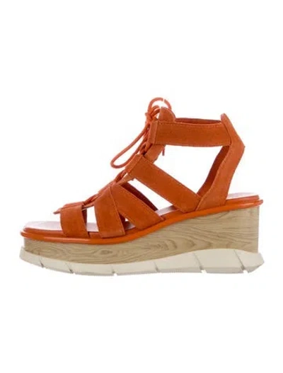 Pre-owned Sorel Suede Gladiator Sandals In Orange