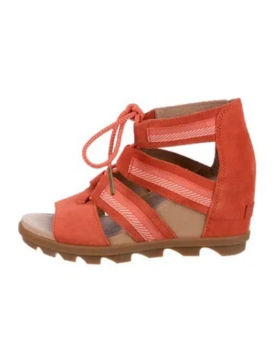 Pre-owned Sorel Suede Gladiator Sandals In Orange
