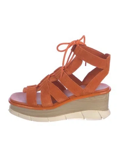 Pre-owned Sorel Suede Gladiator Sandals In Orange