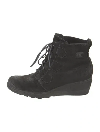 Pre-owned Sorel Suede Lace-up Boots In Black
